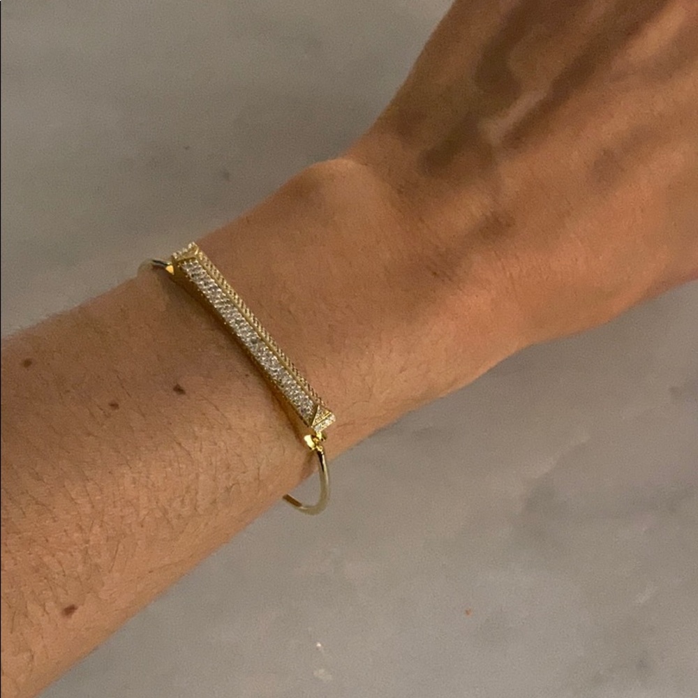 Gold pave hinge cuff